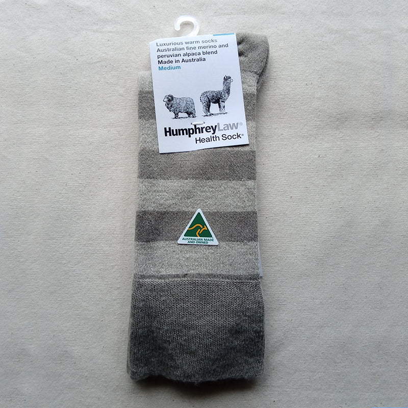 Style 03C Sock, Merino/Alpaca striped , thin health sock