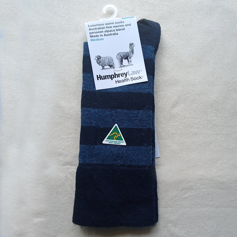 Style 03C Sock, Merino/Alpaca striped , thin health sock