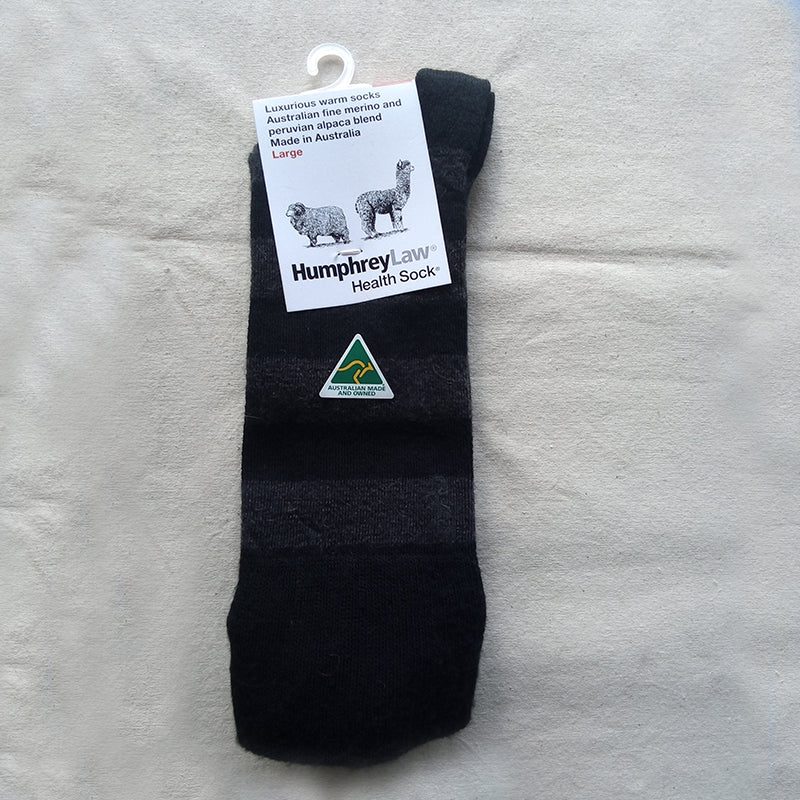 Style 03C Sock, Merino/Alpaca striped , thin health sock