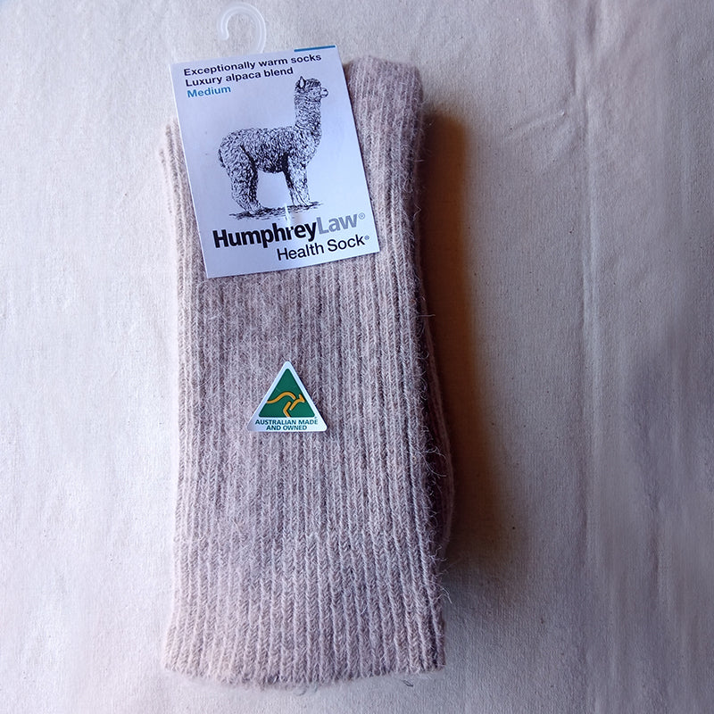 Style 01C Sock, Alpaca, exceptionally warm, ribbed thicker health socks